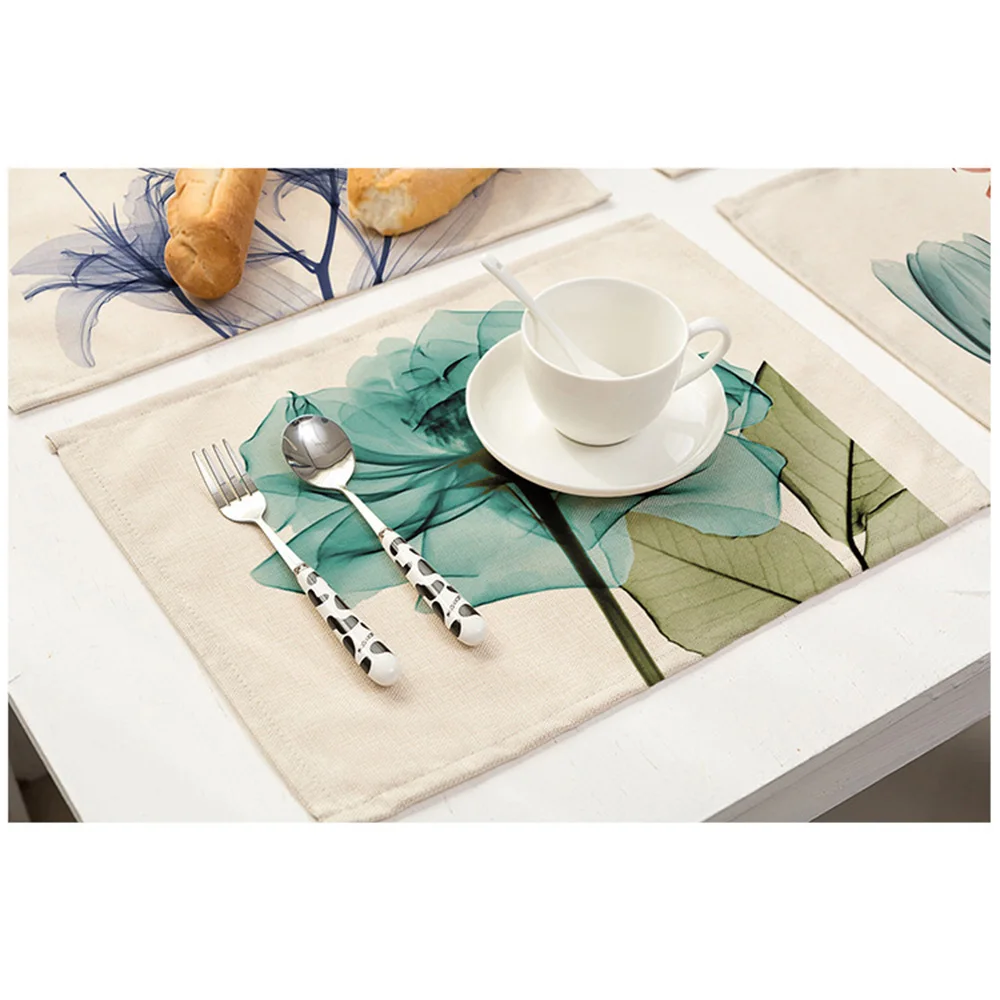 Lychee 42*32cm Plant Series Placemat Flax Table Mat Anti-scalding Pad DIY Kitchen Decoration Dining Accessories | Дом и сад