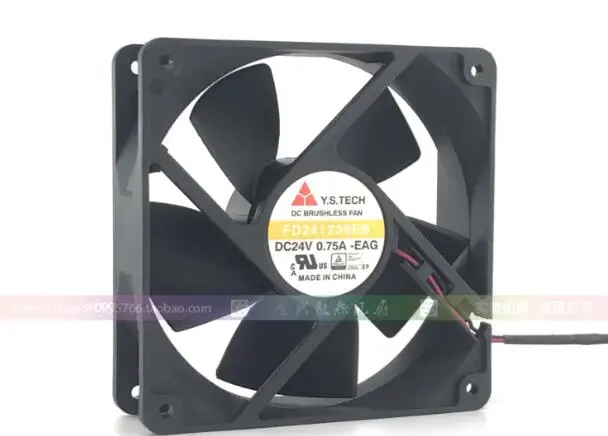 Двухпроводной Вентилятор охлаждения сервера Y.S TECH FD241238EB DC 24V 0.75A 120x120x38 мм
