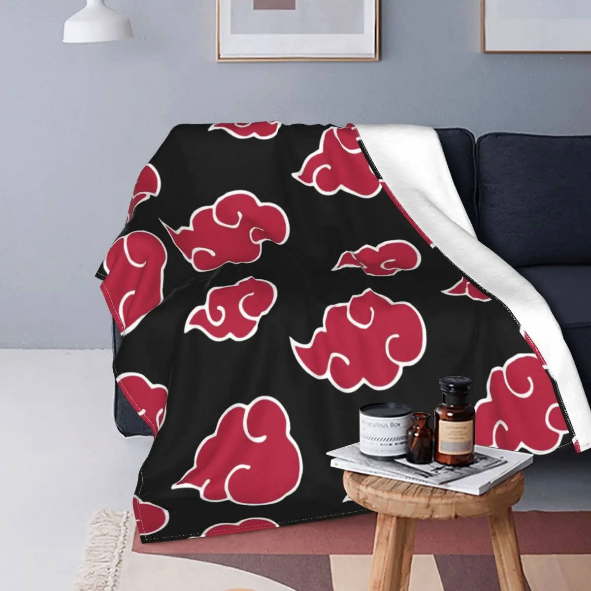 

Red Cloud Japan Anime Decke Fleece Sommer Akatsuki Ninja Uzumaki Uchiha Atmungsaktive Super Warme Decke für Home Schlafzimmer