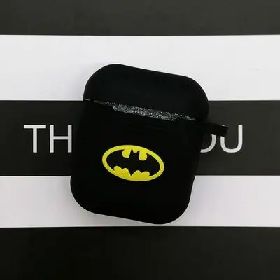 Batman Marvel, Человек-паук, Супермен, беспроводные наушники, Airpods, чехол, сумка для Apple AirPods1/2, черный, красный, Бэтмен, bluetooth-гарнитура, коробка - Цвет: Batman