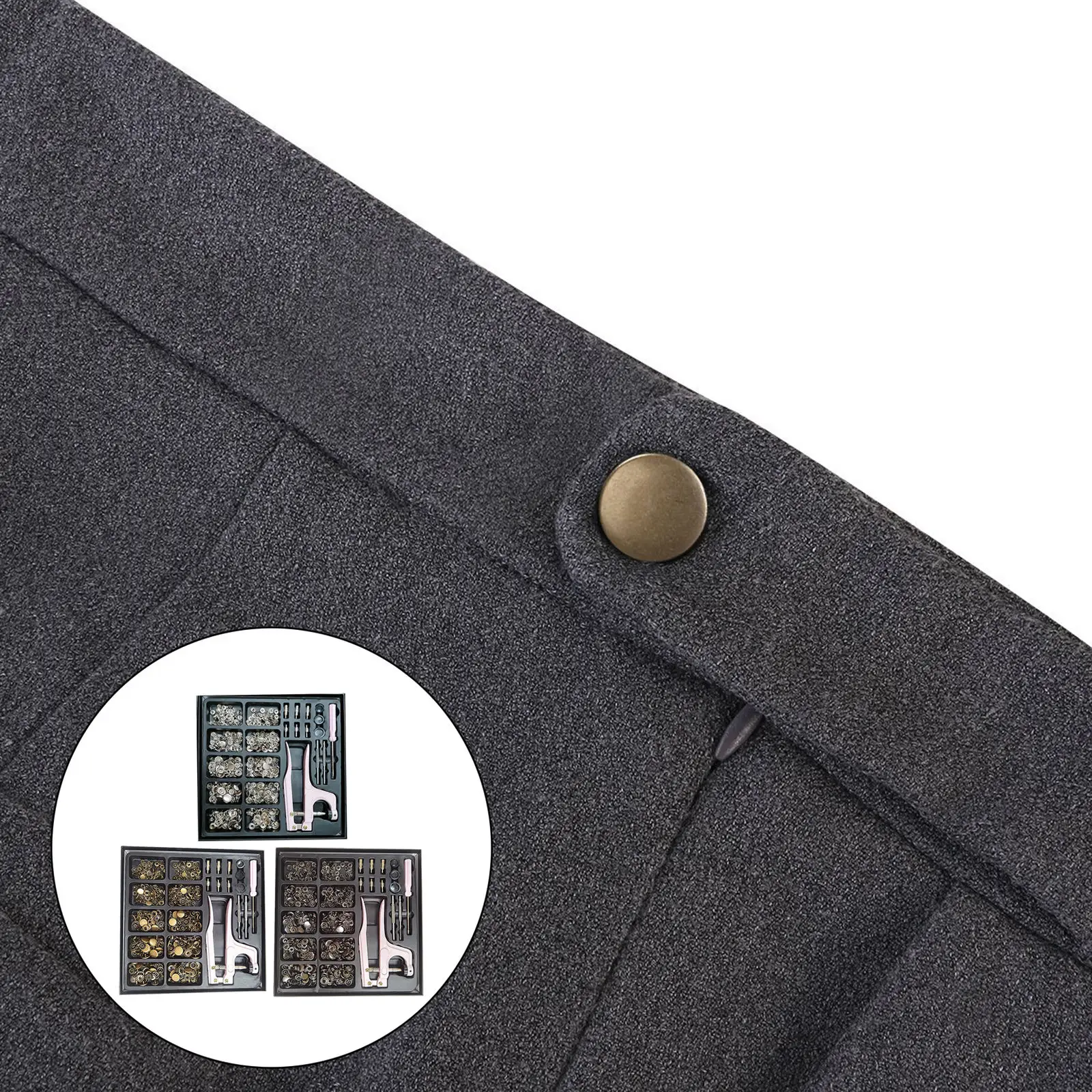 

100x Snap Button Kit Copper Buttons Studs with Fastener Pliers for Wallets Sewing Crafting Diaper