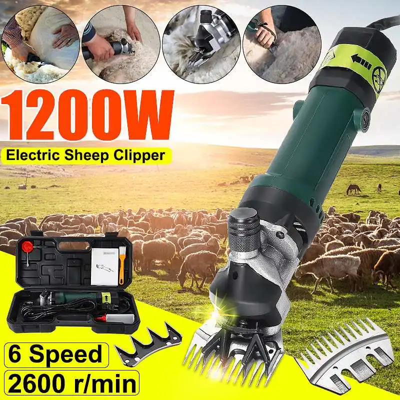 1200W 110V/220V Electric 6 Gears Speed Sheep Goat Shearing Machine Clipper Farm Shears Cutter Wool scissor Cut Machine With Box