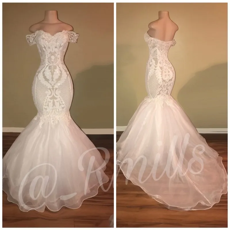 Белое платье Русалка для выпускного вечера африканских черных девушек с