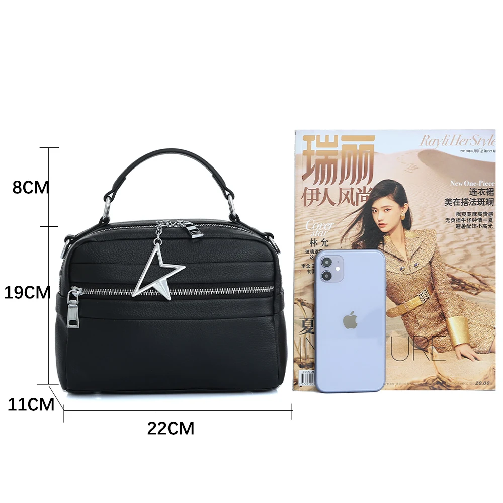 Zency натуральная кожа осенняя женская сумка-тоут большой емкости модная сумка для