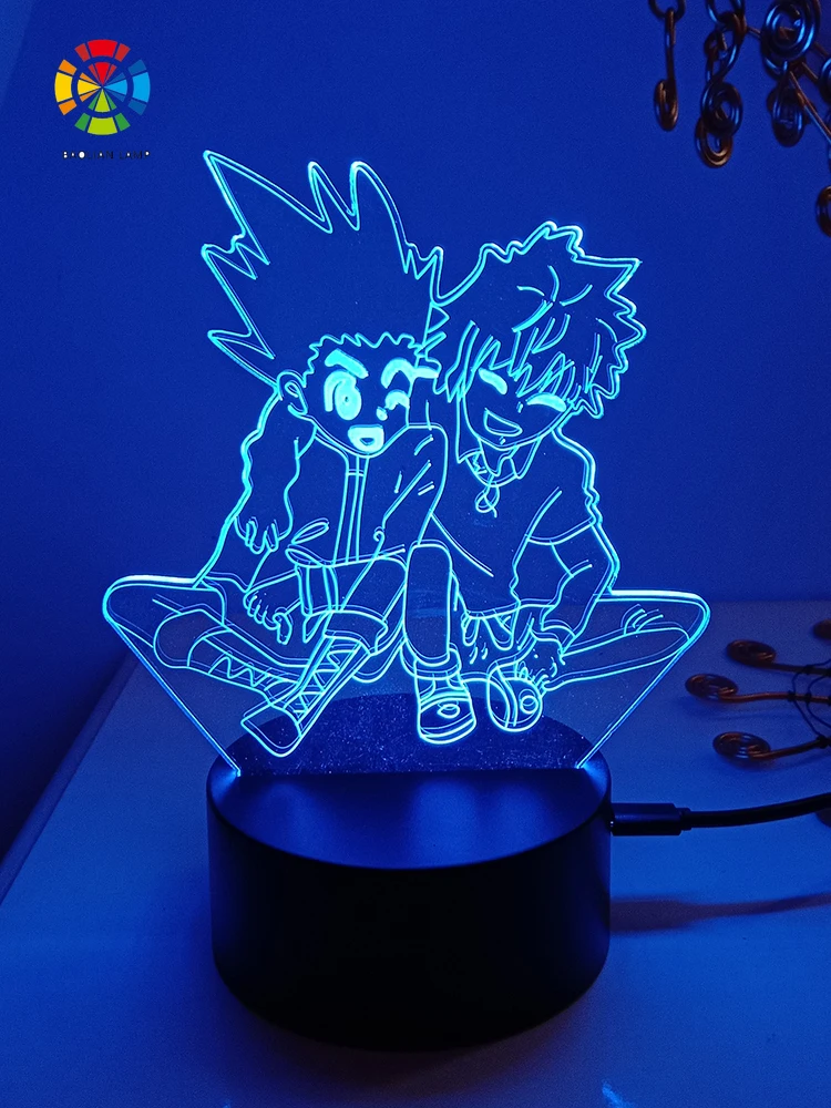 

HUNTERxHUNTER Killua and GON 3d led lamp for bedhome manga ninght lights anime figure room decor lampara de noche dormitorio