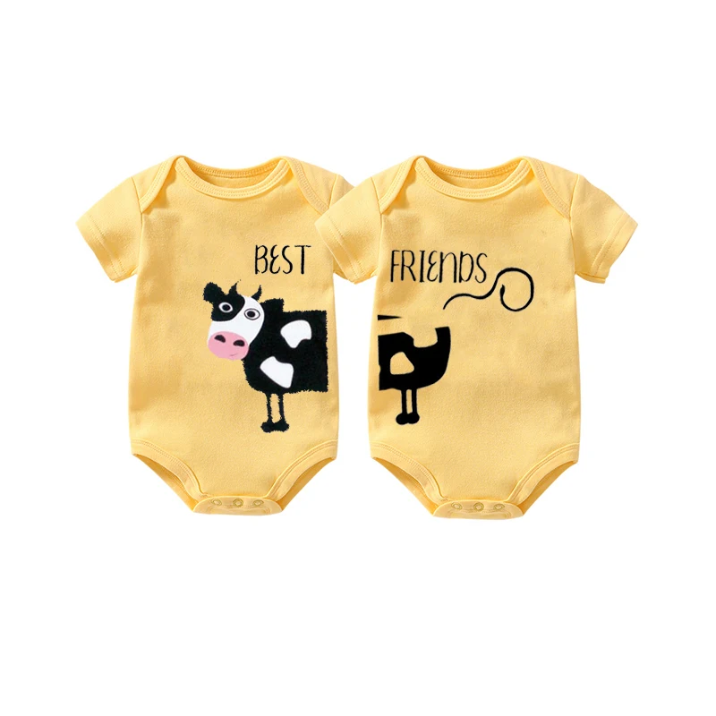 YSCULBUTOL двойная детская одежда милое и забавное боди из коровьей кожи наряды для