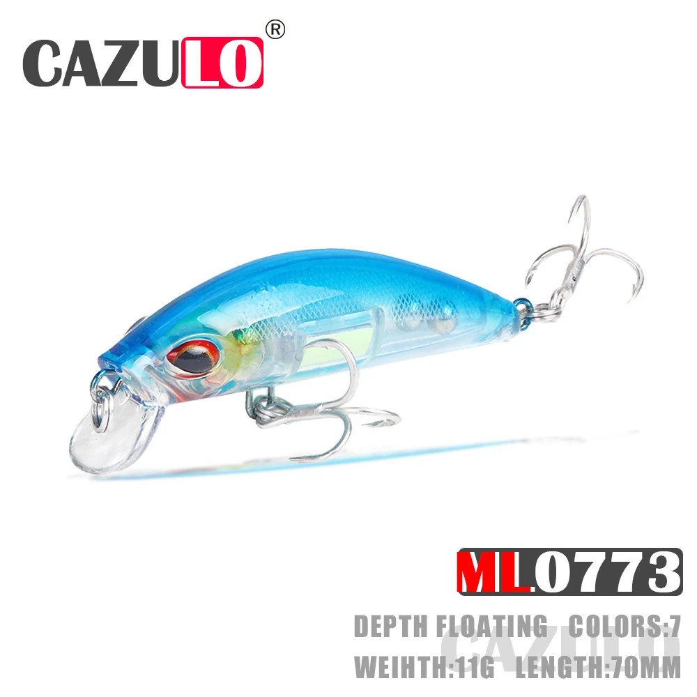 

Fishing Accessories Lure Minnow Isca Artificial Weights 11g 7cm Floating 0.5-1.5m Bait Pesca Equipment Wobblers Pike Fish Leurre