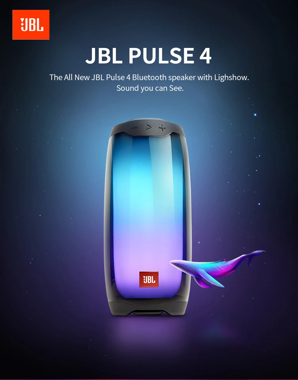 JBL Pulse 4 Bluetooth Speaker with LED Light Subwoofer IPX7 Waterproof Soundbar Outdoor Hifi Sound Box Bass Jbl charge | Электроника