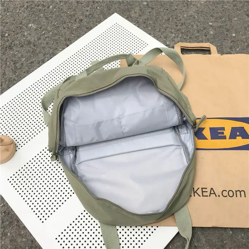 

2020 New Fruit embroidery Women Backpack Little Fresh Waterproof Nylon Solid Shoulder Bag Girls Schoolbag for Teenagers S2315