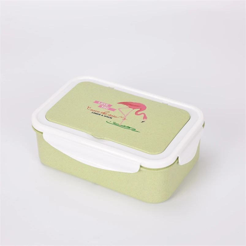 Green Японская микроволновая печь Bento Box Пшеничная солома детский Ланч-бокс герметичный Bento Ланч-бокс для детей школьный пищевой контейнер Fiambrera - Цвет: Green