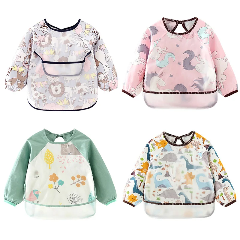 Нагрудник для мальчиков непромокаемый с длинным рукавом нагрудники девочек