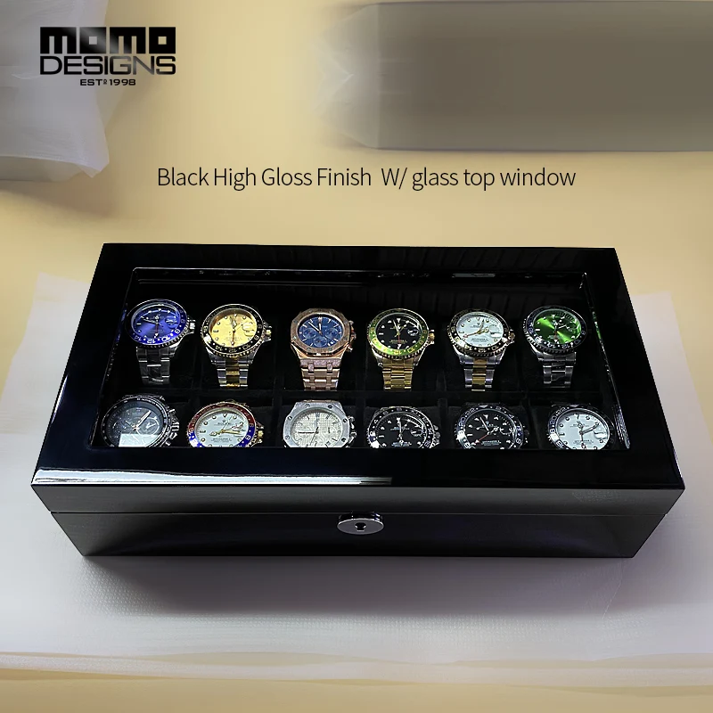 Деревянная коробка для хранения часов 12 подставка под часы деревянное с черной