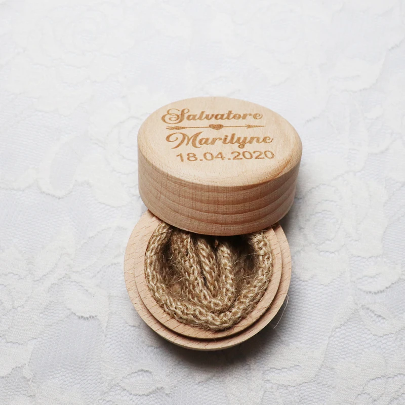 Персонализированная деревенская Свадебная деревянная коробочка для колец