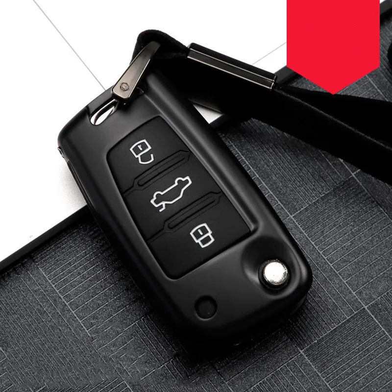 Защитный чехол для ключа из углеродного сплава Audi A3 A4 A5 C5 C6 8L 8P B6 B7 B8 RS3 Q3 Q7 TT 8V