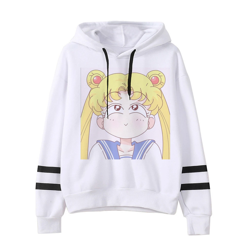 Сейлор свитшот с Луной кошкой Харадзюку корейский стиль ulzzang kawaii 90s мультфильм одежда пуловеры негабаритных с капюшоном уличная - Цвет: 3055