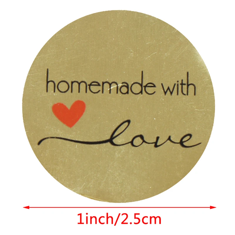 

500pc/Roll thank you for supporting my business Kraft Stickers with Gold Foil round labels sticker for shop handmade sticker