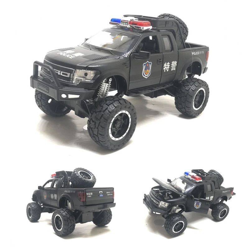 1:32 Raptor F150 пикап металлические игрушечные машинки модель с музыкой мигающий Звук для мальчиков подарки на день рождения