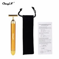 ckeyin energy beauty bar 24k gold pulse firming massager facial roller massage face lifting tighting beauty device
