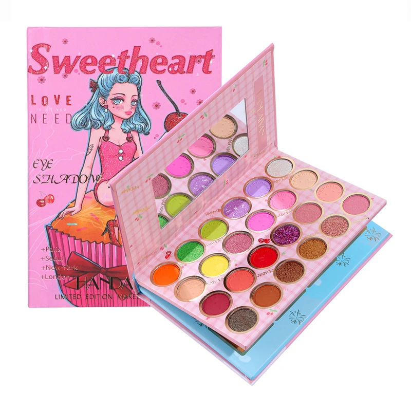 

32 Colors Eyeshadow Palette Eyeshadow Face Blush & Highlighter Blending Powder Makeup Palette Glitter Shimmer Matte Eye Shadow