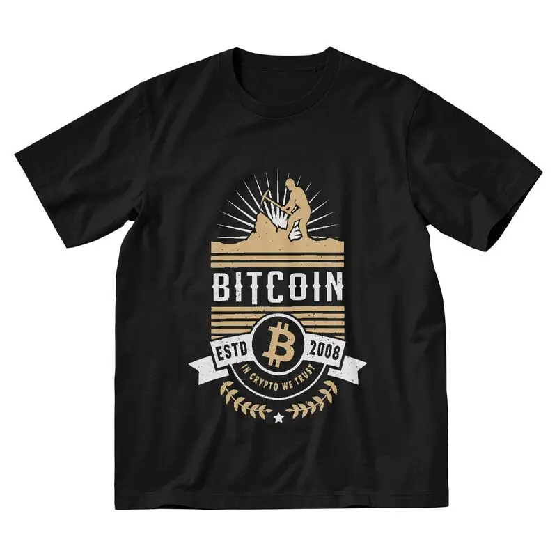 

Мужская футболка для майнинга биткоинов, мы доверяем, уличная одежда, футболка для криптовалюты, крутая футболка с короткими рукавами, хлоп...