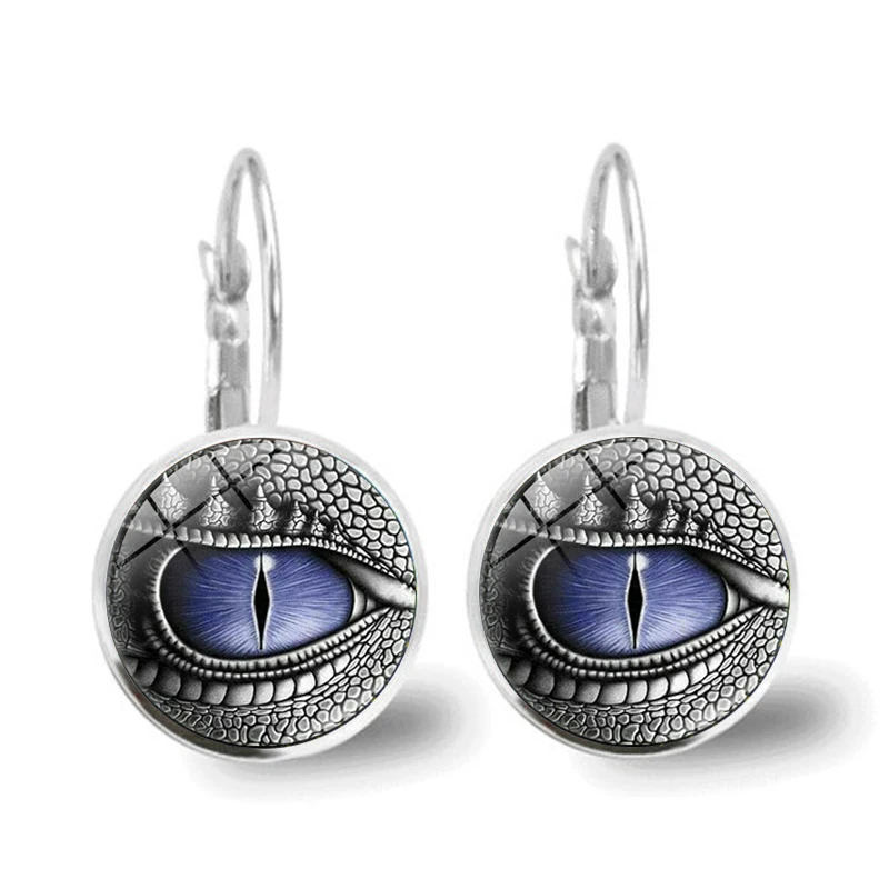 1 пара старинные серьги с подвесками Дракон глаз серебряный Модный стеклянный