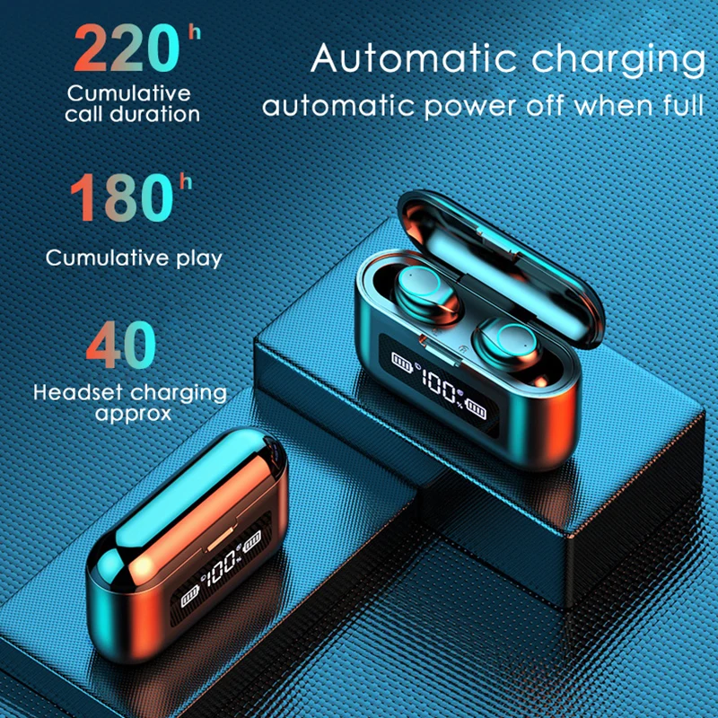 3500 мАч светодиодный Bluetooth беспроводные наушники сенсорное управление Спортивная