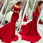 2022 красные вечерние платья без бретелек, официальные женские длинные платья-русалки с открытой спиной, дешевые атласные платья подружки невесты