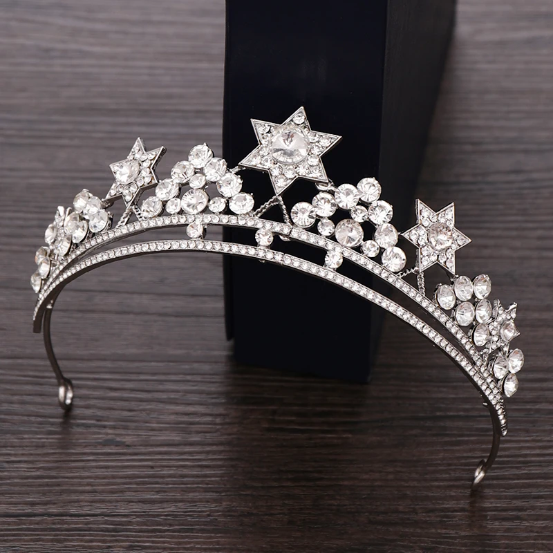

Handmade Rhinestone Tiaras and Crowns Wedding Hair Accessories Bride Crystal Diadem Bridal Crown Wedding Headpiece Gift