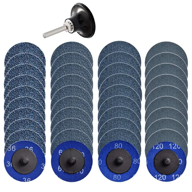 

LBER 41Pcs Roloc Quick Change Discs Set 2 Inch Zirconia Sanding Discs with 1/4 inch Holder for Die Grinder Rust Paint Removal