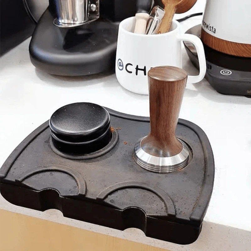 

MXLB Wood Espresso Tamper Rack, Steel Stainless Barista Tamper Set, Real Wood Coffee Pressing Apparatus for Barista
