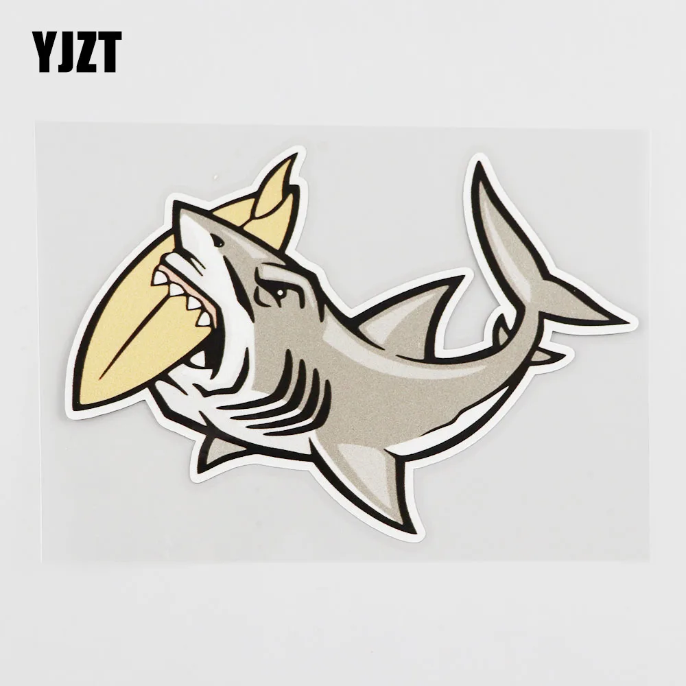 

YJZT 13.9CMX9.7CM Fierce Shark Car Sticker Animal Design Pvc Decal Decorate 6A-0132