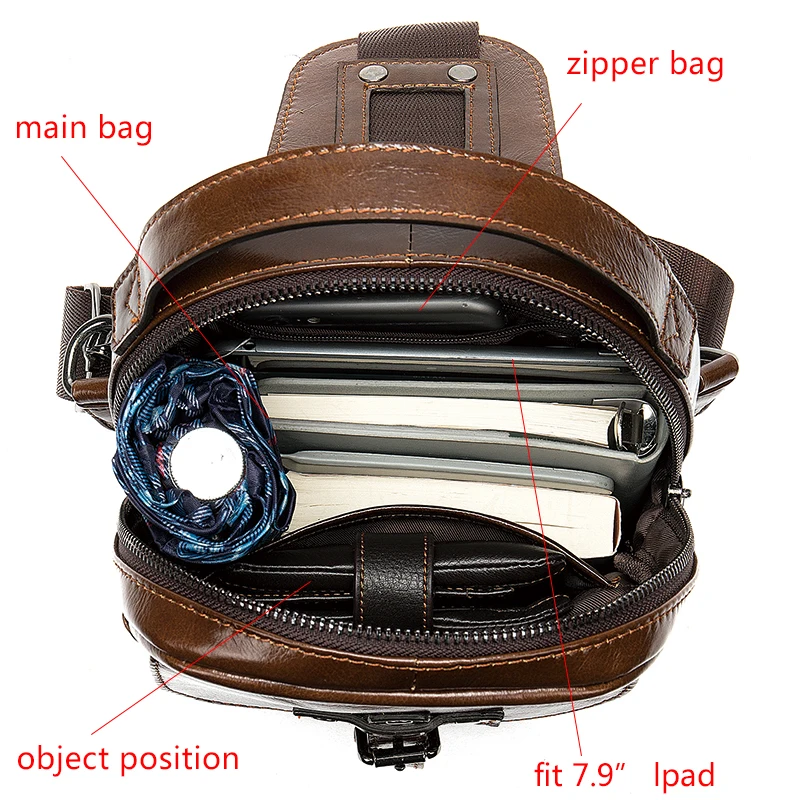 MVA винтажная нагрудная сумка из натуральной кожи через плечо для мужчин сумки