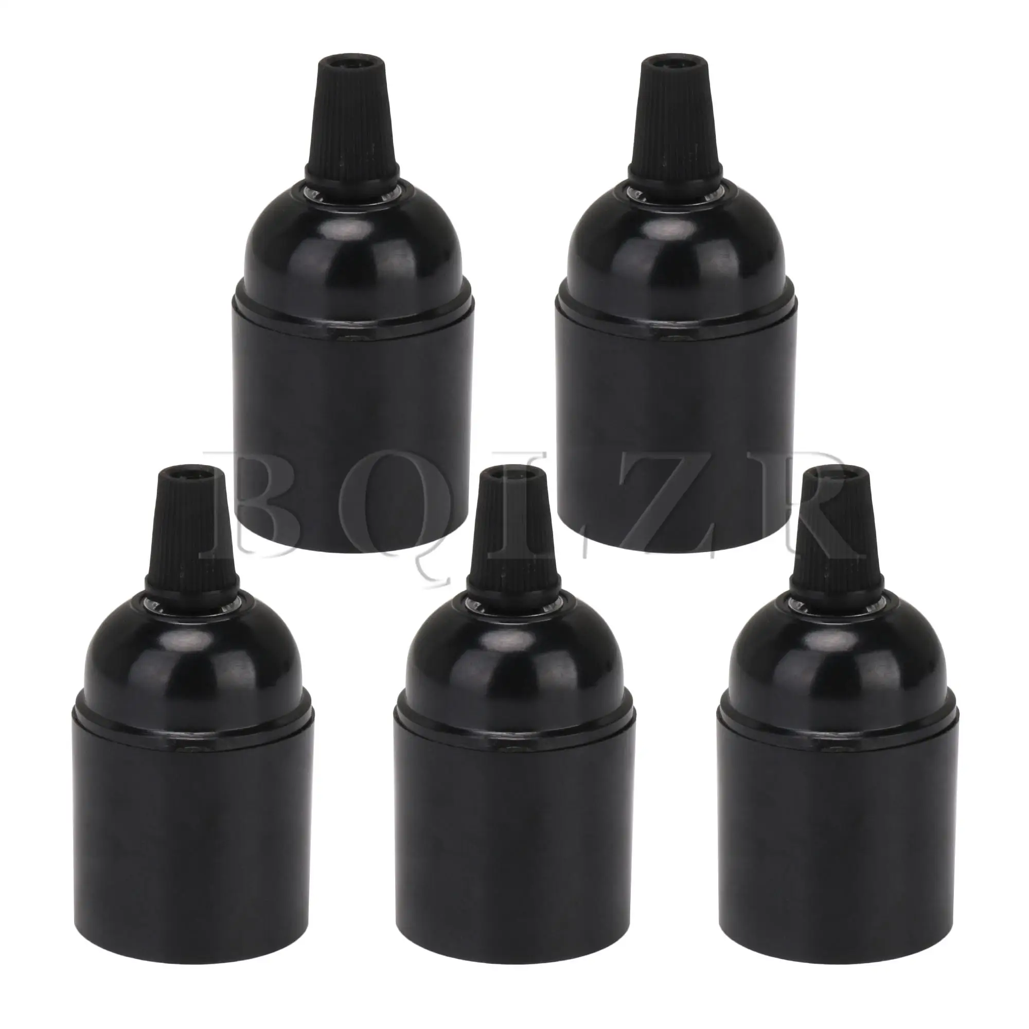 

BQLZR 5Pcs Light Socket Base Black E27 Retro Pendant Lamp Bakelite Holeder