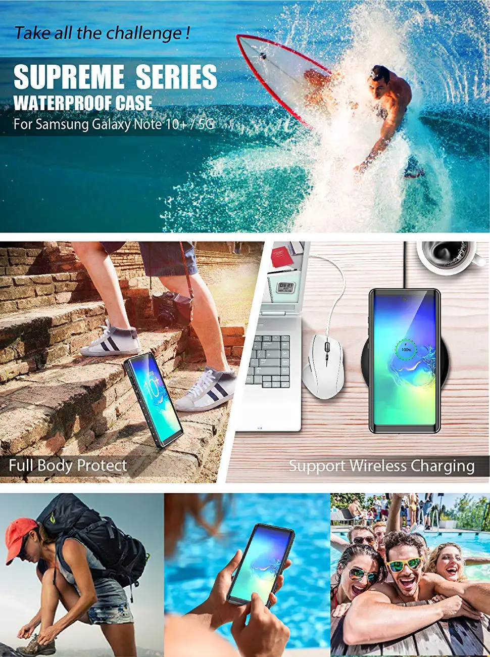 IP68 Водонепроницаемый чехол для samsung Note 10 plus Note 8 9 плавательный чехол водонепроницаемый чехол для samsung Galaxy S10E S8 S9 S10 Plus
