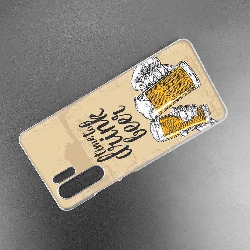 Жесткий чехол-накладка из поликарбоната для huawei Honor P20 mate 20 10 P10 P9 P8 8X9 Lite P Smart+ Plus Nova 3i прозрачный чехол с изображением пива