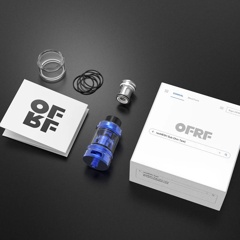 Оригинальный OFRF nexMESH Sub Ohm бак 5 мл/4 мл атомайзер с 0 2 A1 катушкой + 15 SS316 коническая