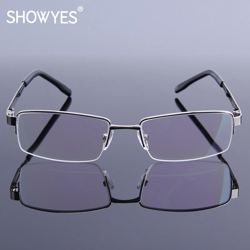 Деловые мужские очки для чтения брендовые дизайнерские серебристые пресбиопии с