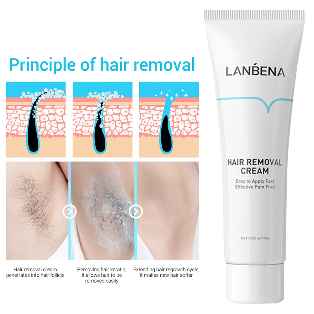 

129g Hair Removal Cream Painless Hair Remover Armpit Legs Skin Care Body Care Depilatory Cream with Scraper for Men Women