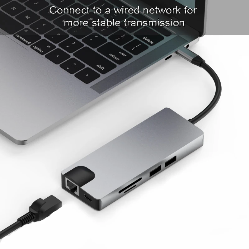 BKSCY Type C HUB к HDMI VGA 3 5 мм аудио RJ45 адаптер USB 0 Thunderbolt для MacBook Pro Samsung Galaxy S9 HUB|USB-хабы| |