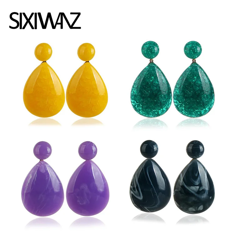 Модные женские Геометрические акриловые серьги в форме сердца богемном стиле