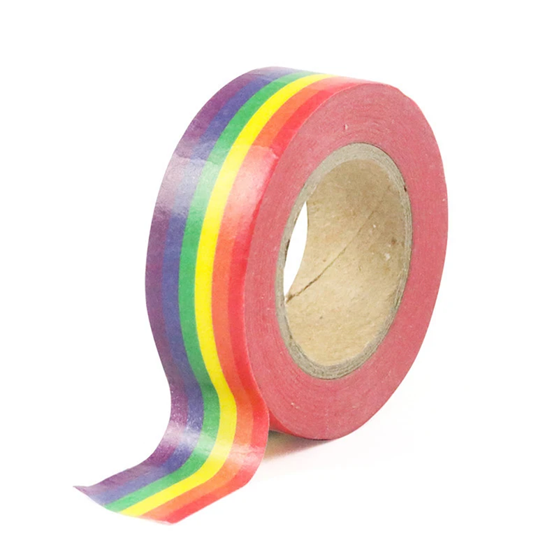 

10m Rainbow Color Sticky Tape Photo Album Scrapbooking Decor Adhesive Washi Tape School Supplies Stationery Tape Masking Tape