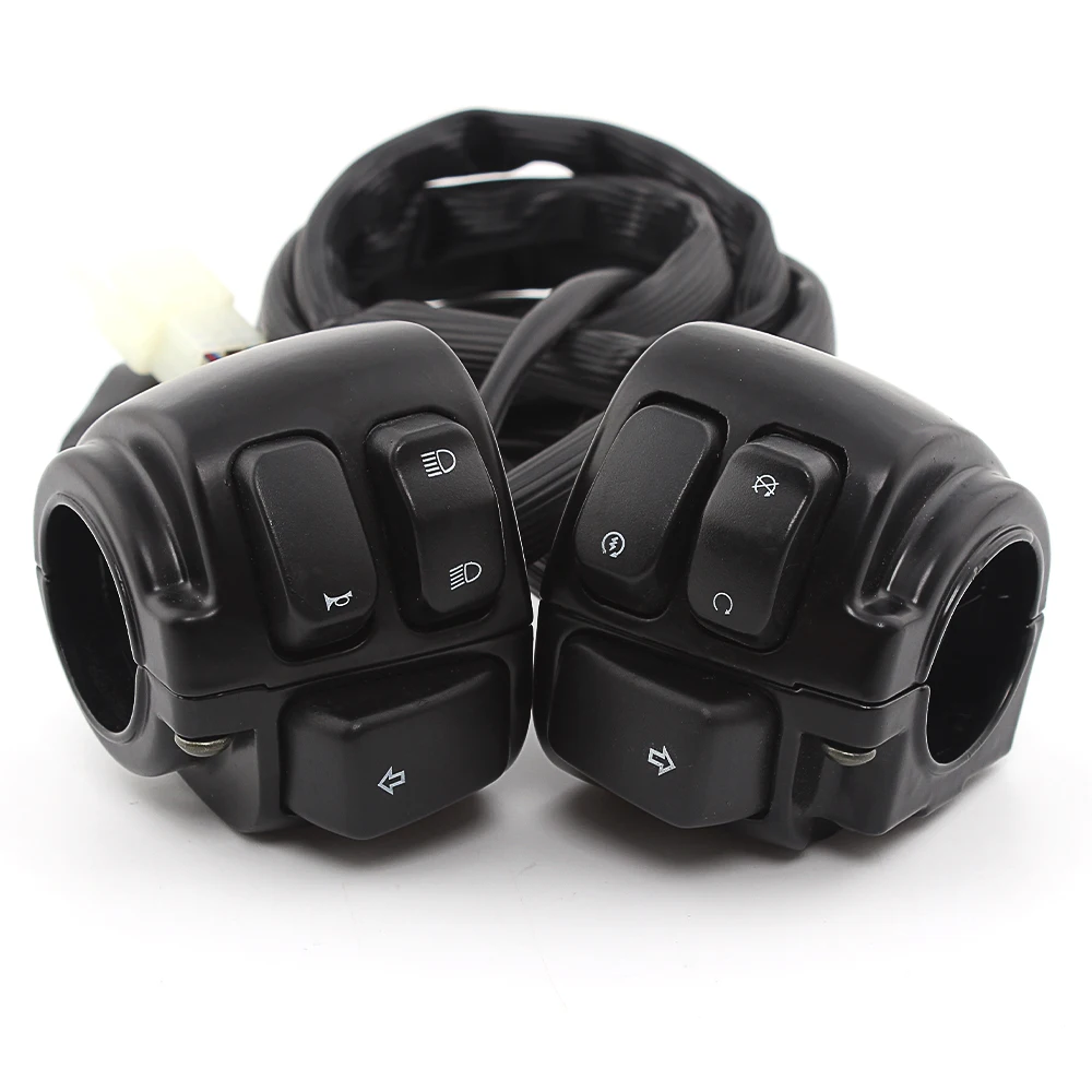 

Мотоцикл 1 "Руль управления переключатель комплект черные переключатели крышки Корпус Жгут проводов для Harley Softail Dyna Sportster XL Vrod