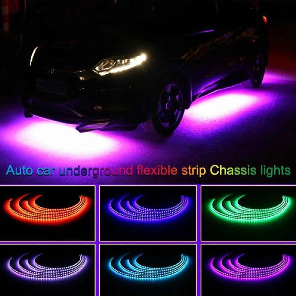 Светодиодная ленсветильник RGB 5050 4 шт. гибкая фотолента 90 120 см водонепроницаемая