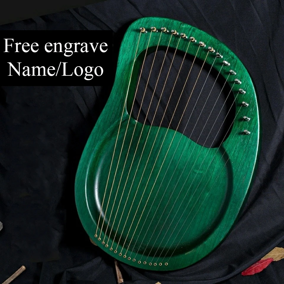 Customized Engrave Name Logo 16 Strings Lyre Harp Single Board Arc Design Musical Instruments with Pickup Tuning Tools | Спорт и