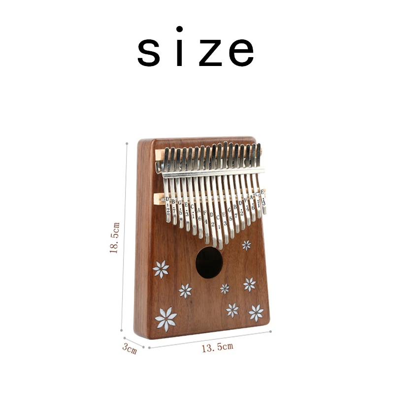 

Carimba 17 Key Finger Piano Mahogany Body Thumb Piano Entry Level Portable Musical Instrument Accessories Case Tuning HammerKB32