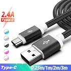1m 2m 3m mUSB Type C USB кабель для Samsung S20 S10 плюс Xiaomi Быстрый зарядный кабель USB-C зарядное устройство мобильный телефон USBC Type-C кабель 3 м