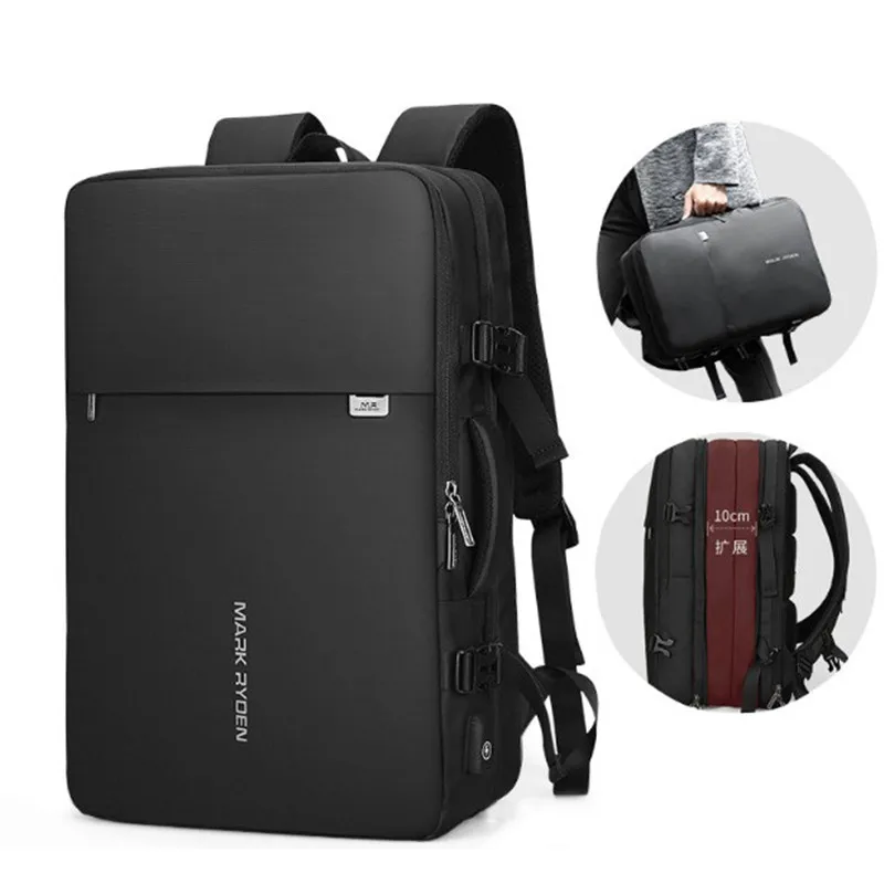 

Men's backpack fashion waterproof leisure Nylon 17.3 " Laptop USB Recharging Multi-layer Space Travel Male Bag Anti-thief studen