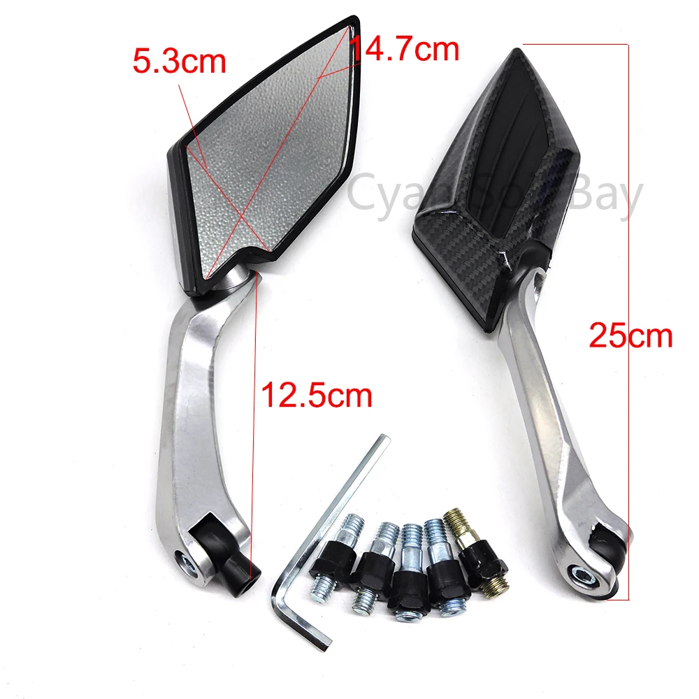 Универсальное зеркало заднего вида для мотоцикла алюминиевое мотоцикла|Боковые