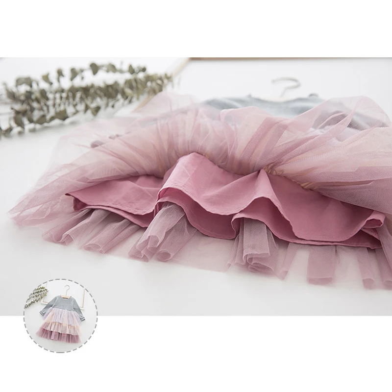 Welaken/Новинка модное осеннее платье для маленьких девочек Сетчатое кружевное