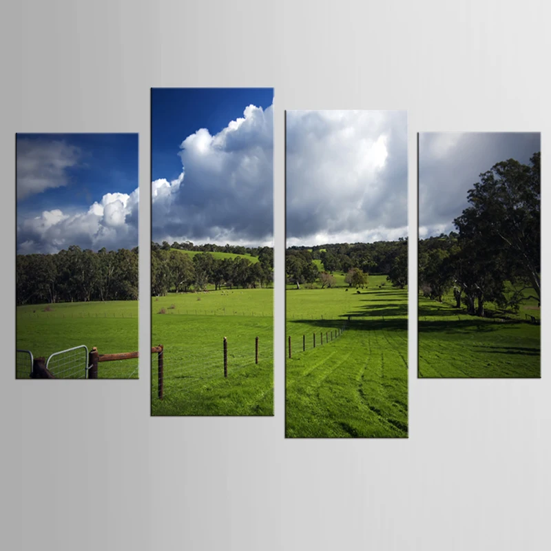 Пейзаж с изображением моря пляжа восход на океане натуральные горные цветок 4 шт.